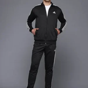Adidas Men’s Black Tracksuit – Iconic Three Stripes Design Quantity